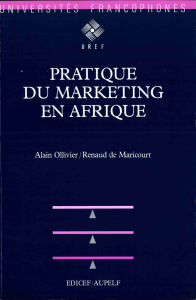 PRATIQUE i DU MARKETING &#34;&#34; EN. AFRIQUE Alain Ollivier / Renaud de Mancourt