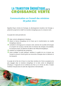 Communication en Conseil des ministres 30 juillet 2014