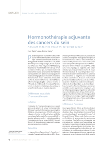 P Hormonothérapie adjuvante des cancers du sein DOSSIER