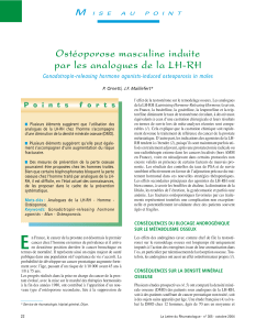 Ostéoporose masculine induite par les analogues de la LH-RH M