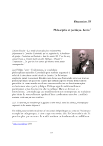 Discussion III Philosophie et politique. Livrio