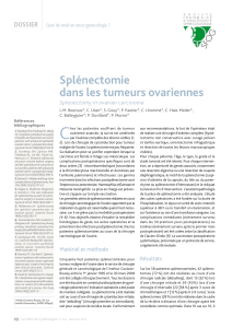 Splénectomie dans les tumeurs ovariennes DOSSIER Splenectomy in ovarian carcinoma