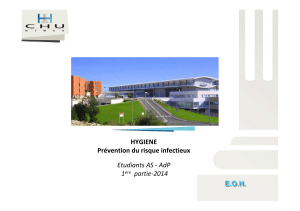 HYGIENE Prévention du risque infectieux Etudiants AS - AdP 1