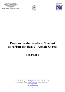 Programme des Etudes à l’Institut 2014/2015