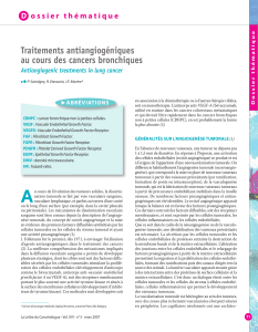 Traitements antiangiogéniques au cours des cancers bronchiques D