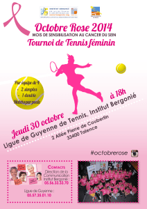 Octobre Rose 2014 Tournoi de Tennis féminin 0 octobre Jeudi 3
