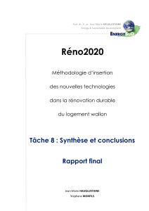Réno2020 Tâche 8 : Synthèse et conclusions Rapport final Méthodologie d’insertion