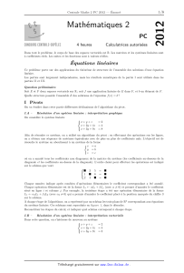 2012 Mathématiques 2 PC