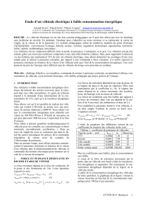 Etude d’un véhicule électrique à faible consommation énergétique