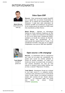 INTERVENANTS Odoo Open ERP