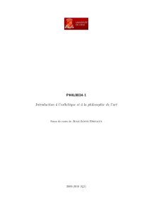 PHIL0034-1 Introduction à l’esthétique et à la philosophie de l’art Jean-Louis Delvaux