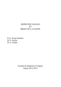 MEDECINE LEGALE ET DROIT DE LA SANTE