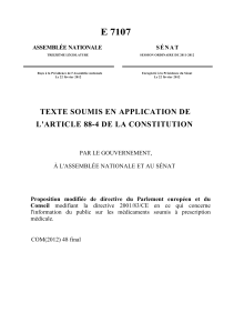 E 7107 ASSEMBLÉE NATIONALE S É N A T