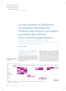 La vaccination en pédiatrie : vaccination classique de l’enfant sain versus vaccination