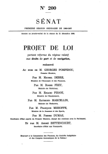 SÉNAT PROJET DE LOI N° 200 portant réforme du régime relatif