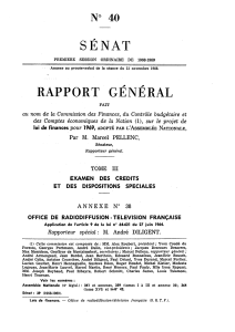 SÉNAT RAPPORT GENERAL N° 40