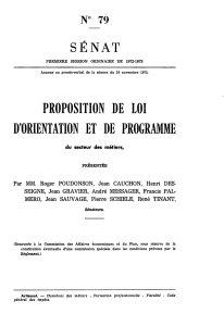 SÉNAT PROPOSITION DE LOI D'ORIENTATION ET DE PROGRAMME N°79