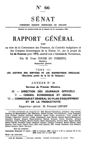 RAPPORT GÉNÉRAL SÉNAT N° 66