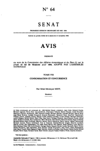 SENAT AVIS N°64 projet de loi de finances pour 1984, ADOPTÉ PAR L'ASSEMBLÉE