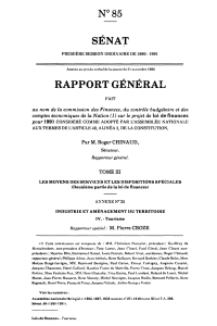 SÉNAT RAPPORT GÉNÉRAL N 85