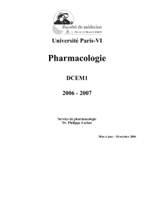 Pharmacologie Université Paris-VI DCEM1 2006 - 2007