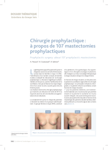 L Chirurgie prophylactique : à propos de 107 mastectomies prophylactiques