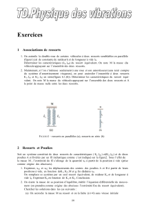 Exercices 1    Associations de  ressorts