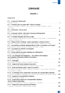 SOMMAIRE VOLUME 1 DIGESTIF
