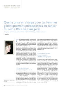 Quelle prise en charge pour les femmes génétiquement prédisposées au cancer