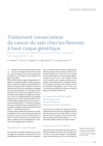 L Traitement conservateur du cancer du sein chez les femmes