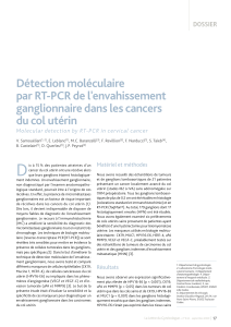 Détection moléculaire par RT-PCR de l'envahissement ganglionnaire dans les cancers du col utérin