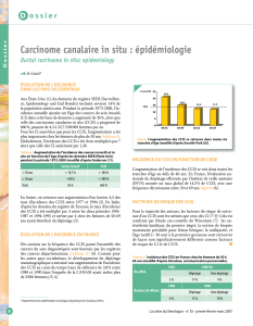 Carcinome canalaire in situ : épidémiologie D Ductal carcinoma in situ: epidemiology