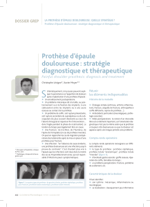 S Prothèse d’épaule douloureuse : stratégie diagnostique et thérapeutique