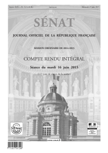 SÉNAT COMPTE RENDU INTÉGRAL