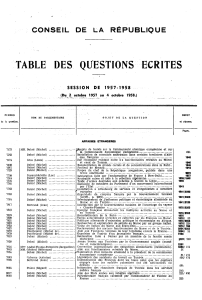 TABLE DES QUESTIONS ÉCRITES CONSEIL DE LA RÉPUBLIQUE