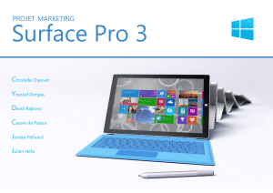 Surface Pro 3  projet marketing