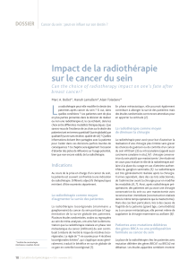 L Impact de la radiothérapie sur le cancer du sein DOSSIER