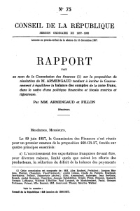 RAPPORT CONSEIL DE LA RÉPUBLIQUE N° 75