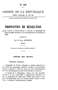 PROPOSITION DE RÉSOLUTION CONSEIL DE LA RÉPUBLIQUE