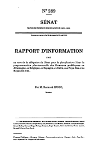 SÉNAT RAPPORT D'INFORMATION N 289