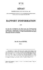 SÉNAT N°75 RAPPORT D'INFORMATION