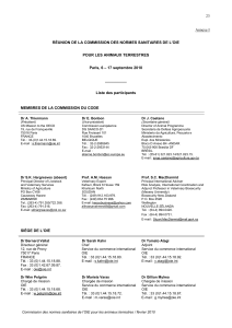 23 Annexe I DE LA COMMISSION DES NORMES SANITAIRES DE L’OIE RÉUNION