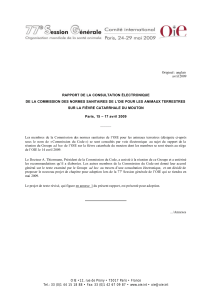 Original : anglais avril 2009 RAPPORT DE LA CONSULTATION ÉLECTRONIQUE