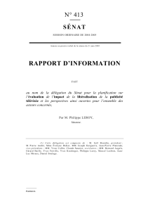 RAPPORT D’INFORMATION N° 413 SÉNAT