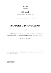 RAPPORT D’INFORMATION N° 97 S É N A T
