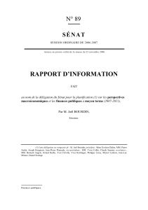 RAPPORT D’INFORMATION N° 89 SÉNAT
