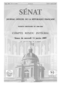 SÉNAT COMPTE  RENDU  INTÉGRAL Séance du mercredi 14 janvier 2009