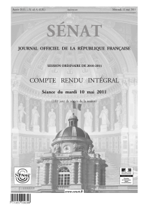 SÉNAT COMPTE RENDU INTÉGRAL Séance du mardi 10 mai 2011