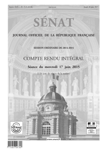 SÉNAT COMPTE RENDU INTÉGRAL