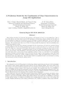 A Prediction Model for the Combination of Class Characteristics in